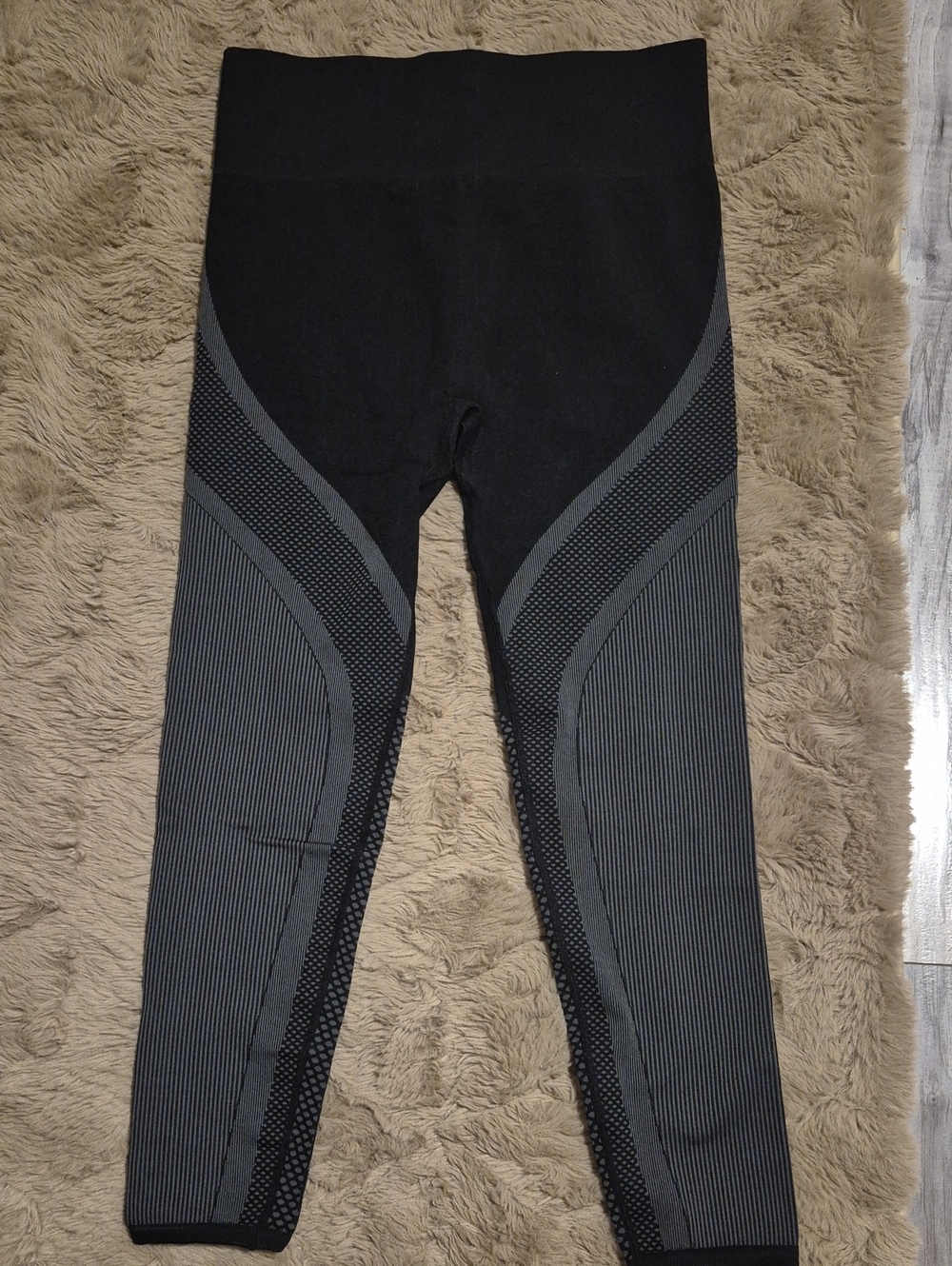 High Waist Seamless Black Grey Turbo Leggings